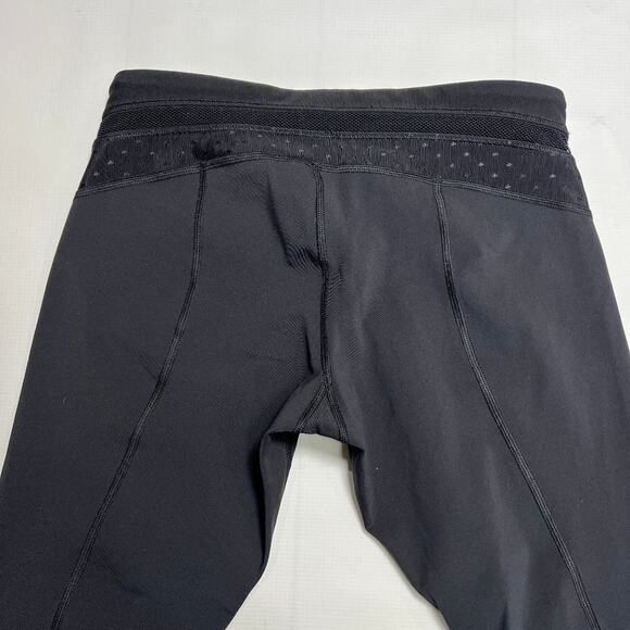 Lululemon Just Breathe Crop Leggings SIZE 6 Black Mesh Panel Pocket Yoga Pants - Picture 7 of 12